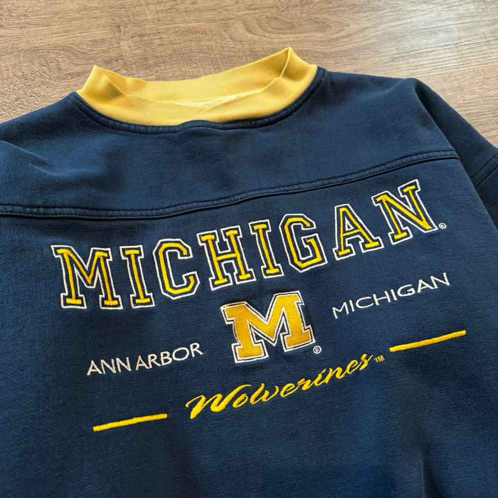 Vintage 90's University of MICHIGAN Embroidered Varsity Sweatshirt