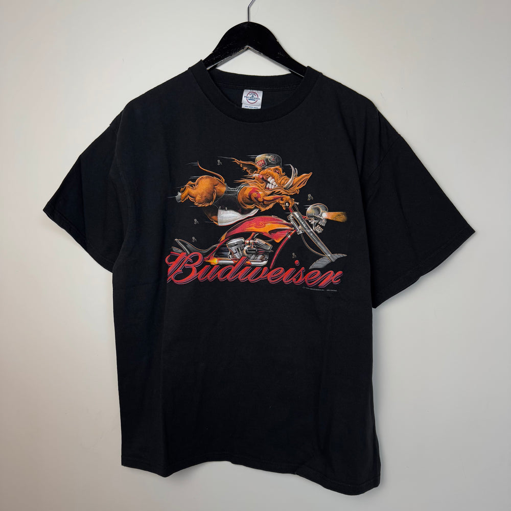 Vintage BUDWEISER Biker Hog Beer Promo Tshirt