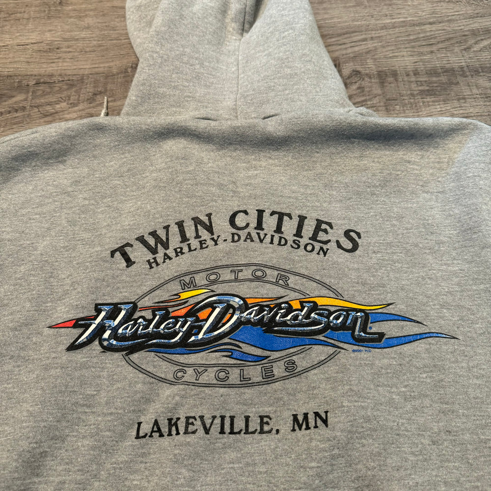 Vintage HARLEY DAVIDSON Flaming Sleeve Hoodie Sweatshirt