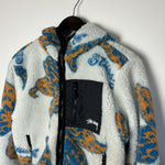 STUSSY Patterned Floral Fleece Sherpa Hoodie Jacket