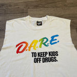 Vintage 90's DARES Resist Drugs Screen Stars Sleeveless Tshirt