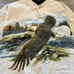 Vintage 90's EAGLE Wildlife Henley Sweatshirt