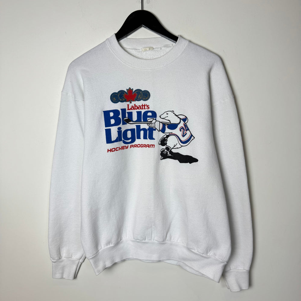 Vintage 90's LABATT'S BLUE Beer Hockey Program Sweatshirt