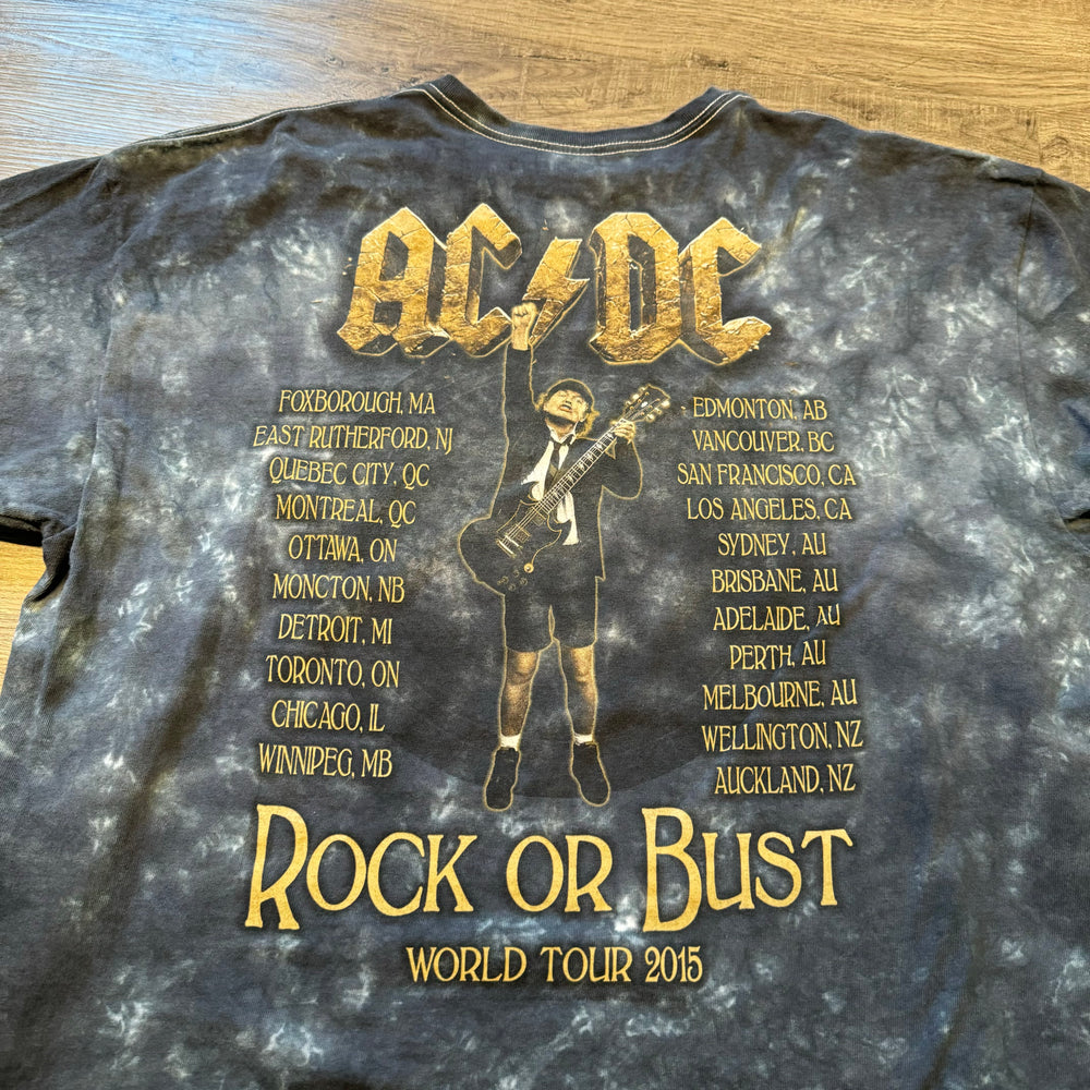 ACDC Rock or Bust Tour Tie Dye Band Tshirt
