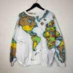 Vintage 90's WORLD MAP All Over Print Sweatshirt