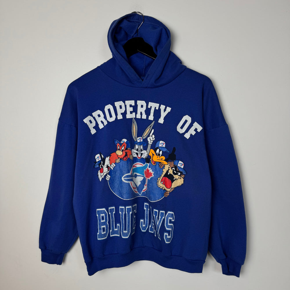 Vintage 90's MLB Toronto BLUE JAYS Looney Tunes Hoodie Sweatshirt