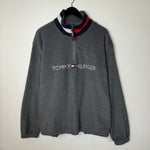 Vintage TOMMY HILFIGER Script Fleece 1/4 Zip Sweater