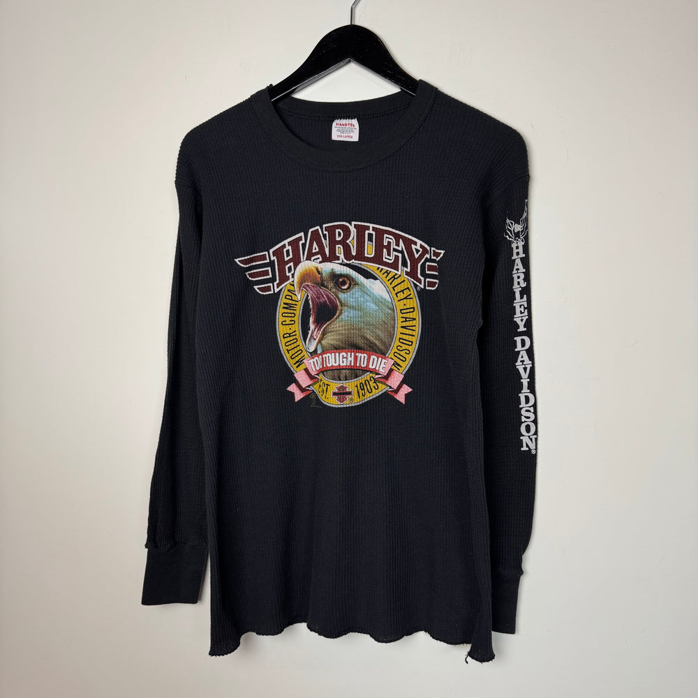 Vintage 1980's HARLEY DAVIDSON Thermal Sweatshirt