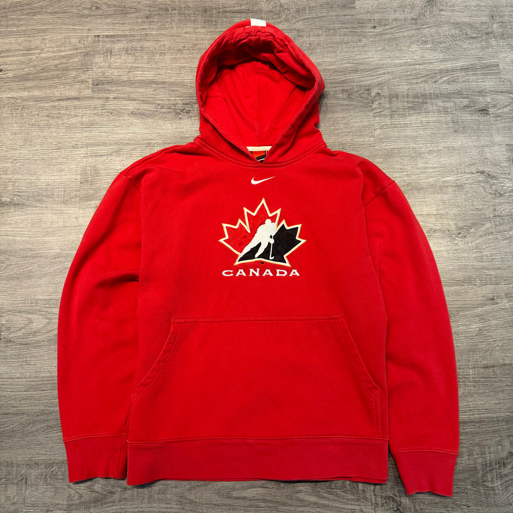 NIKE Middle Swoosh TEAM CANADA Hockey Hoodie Sweatshirt
