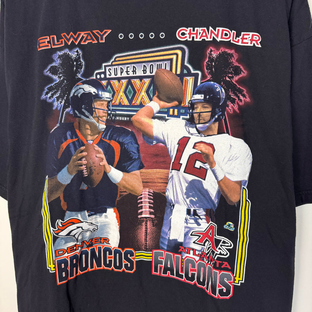 Vintage 90's NFL Super Bowl Elway VS. Chandler Starter Tshirt