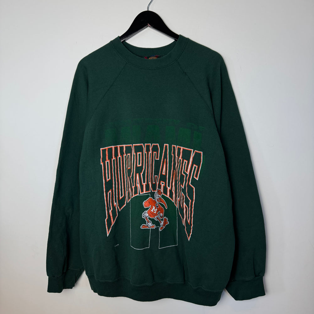 Vintage 90's University of MIAMI Hurricanes Varsity Sweatshirt