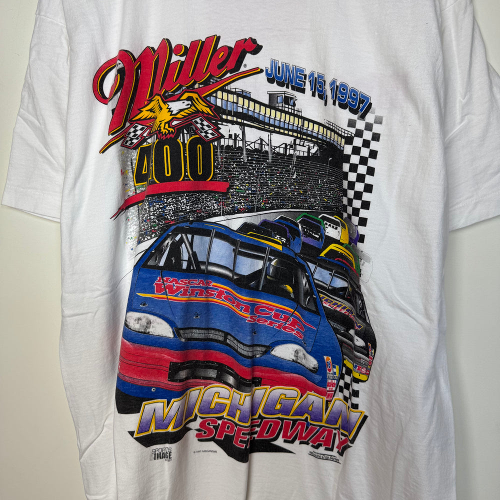Vintage 90's NASCAR Racing MILLER Beer Tshirt