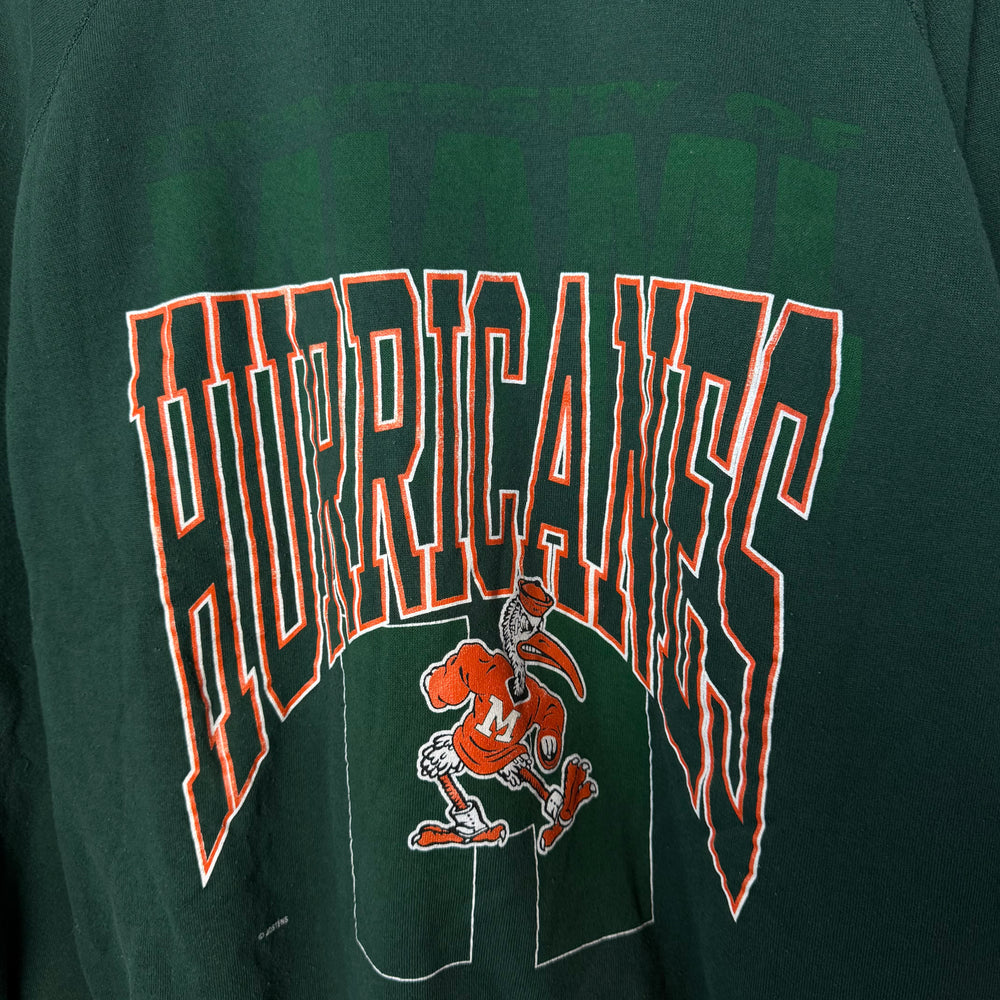 Vintage 90's University of MIAMI Hurricanes Varsity Sweatshirt