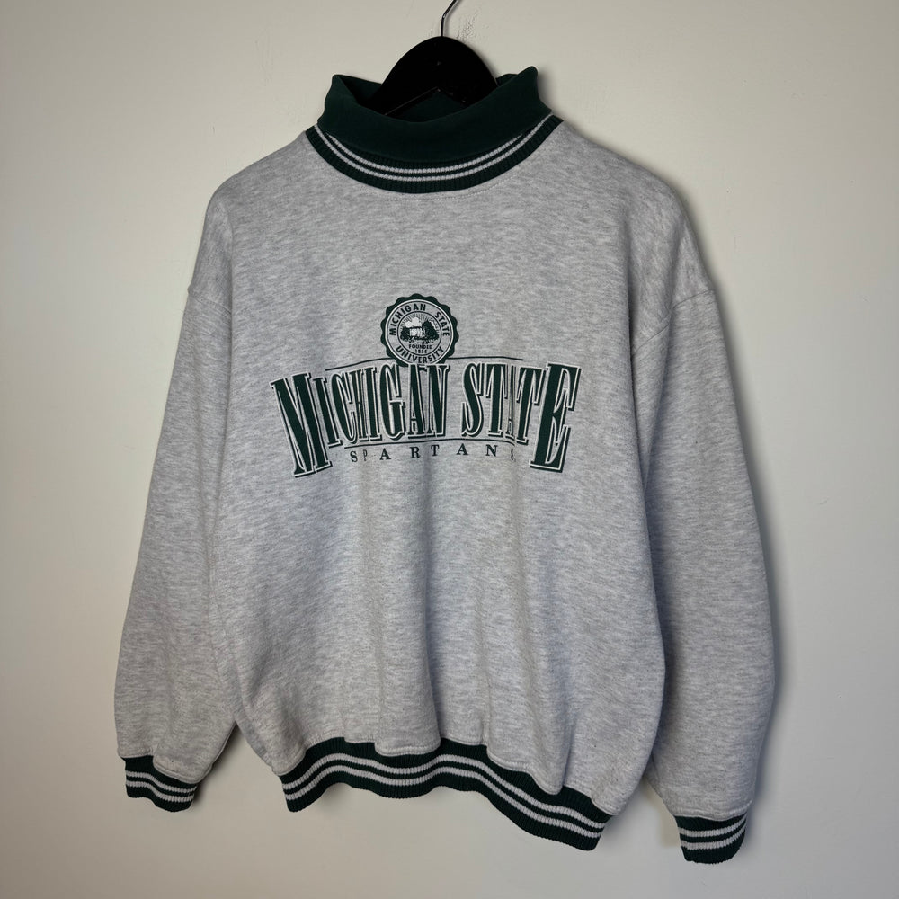 Vintage 90's MICHIGAN STATE University Turtleneck Varsity Sweatshirt