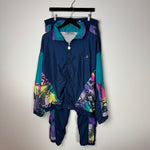 Vintage 90's GIVENCHY Activewear Patterned Nylon Tracksuit Set Top & Bottoms
