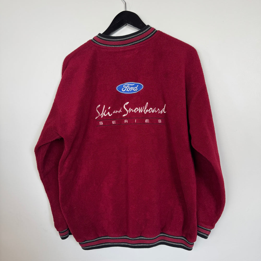 Vintage 90's FORD Ski & Snowboards Fleece 1/4 Zip Sweater