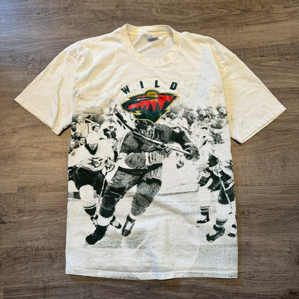 Vintage NHL Minnesota WILD All Over Print Tshirt