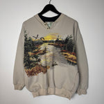 Vintage 90's COTTAGE Wildlife Nature All Over Print Sweatshirt