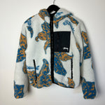 STUSSY Patterned Floral Fleece Sherpa Hoodie Jacket