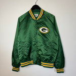 Vintage 90's NFL Green Bay PACKERS Chalkline Satin Bomber Jacket