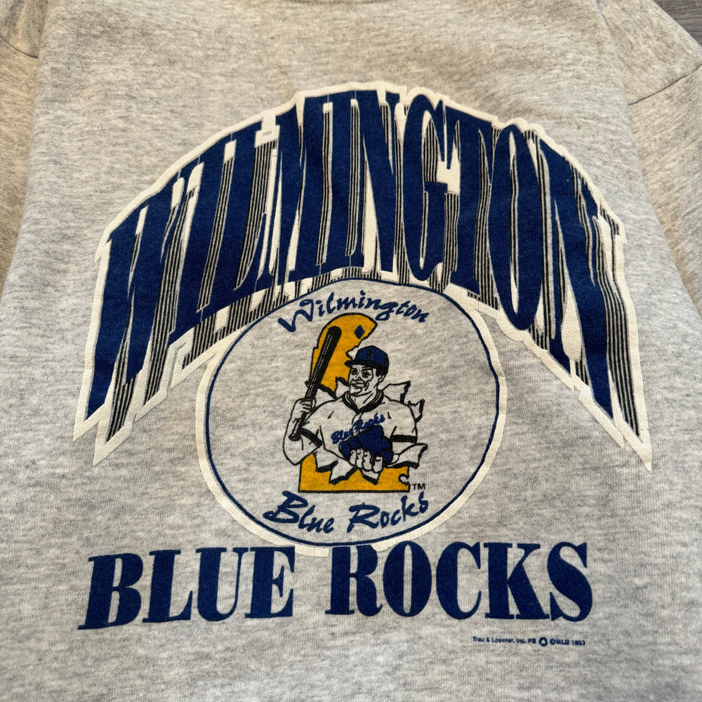Vintage 1992 WILMINGTON Blue Rocks Varsity Sweatshirt