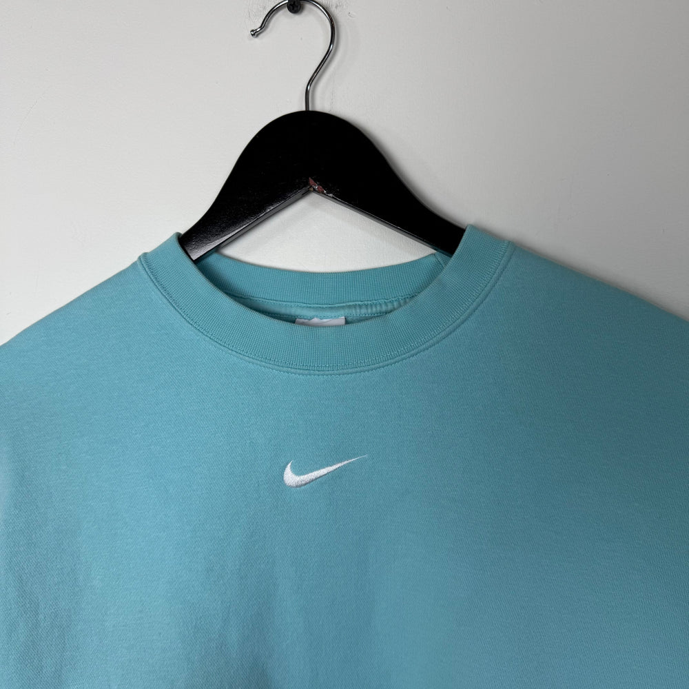 NIKE Middle Swoosh Crop Crewneck Sweatshirt