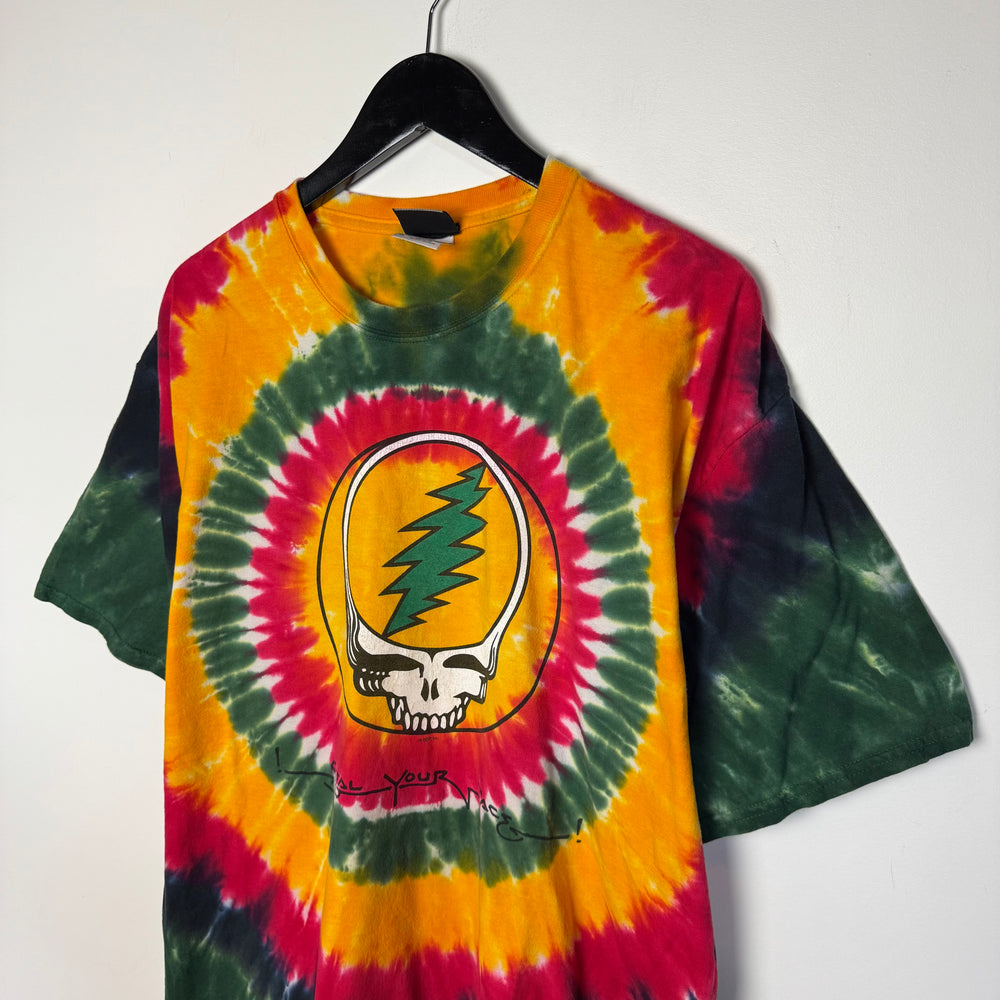 Vintage GRATEFUL DEAD Steal Your Face Tie Dye Liquid Blue Tshirt