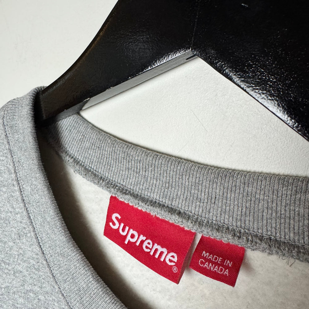 SUPREME F/W 2022 Black on Grey Box Logo Crewneck Sweatshirt