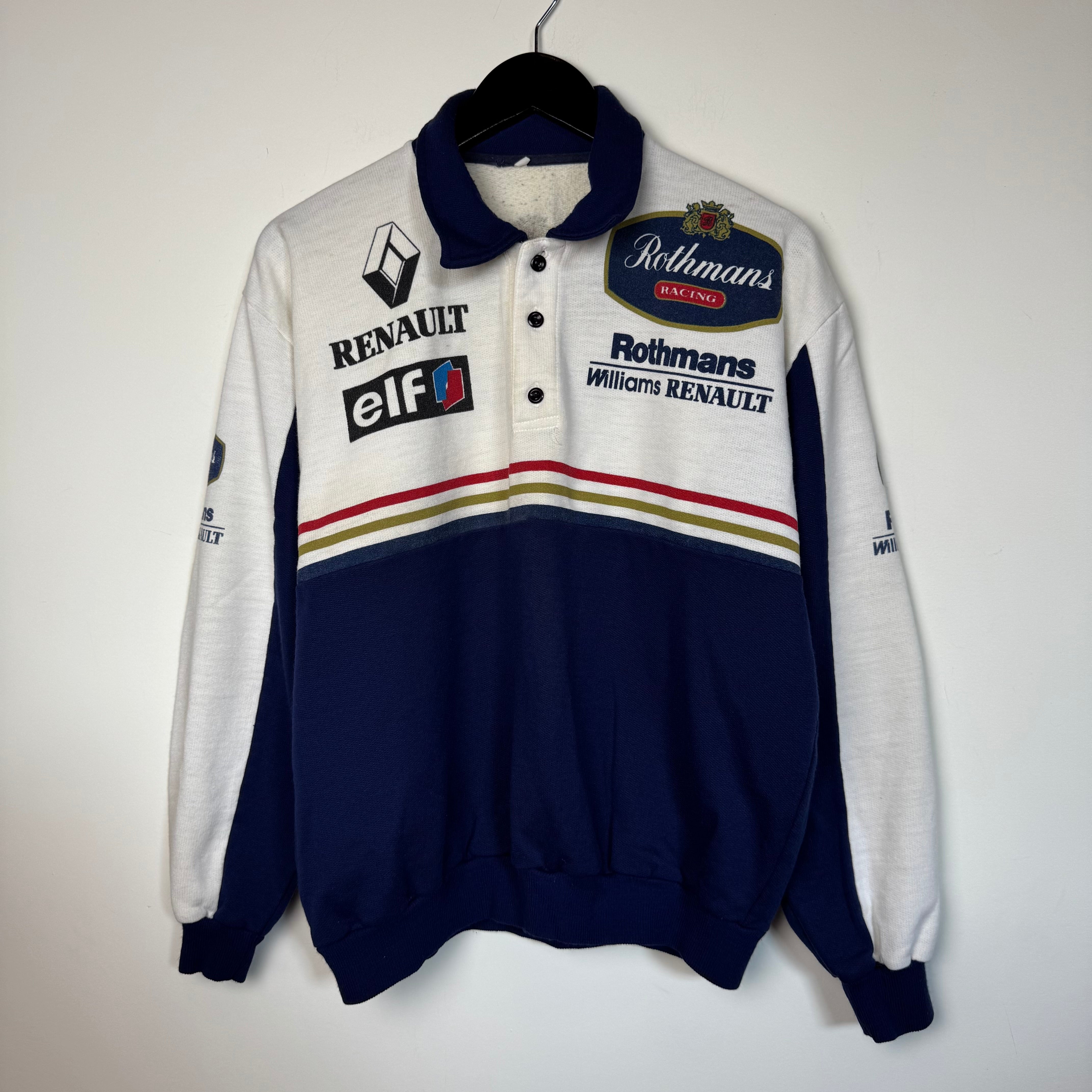 Vintage Rothmans Williams RENAULT Racing Collared Sweatshirt