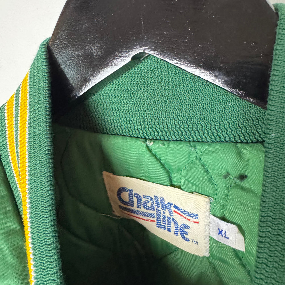 Vintage 90's NFL Green Bay PACKERS Chalkline Satin Bomber Jacket