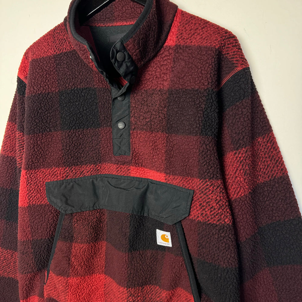 CARHARTT Flannel Fleece Anorak Snap T Sweater