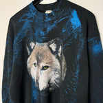 Vintage 90's WOLF Wildlife All Over Print Sweatshirt