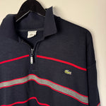 Vintage 90's LACOSTE Striped 1/4 Zip Sweater