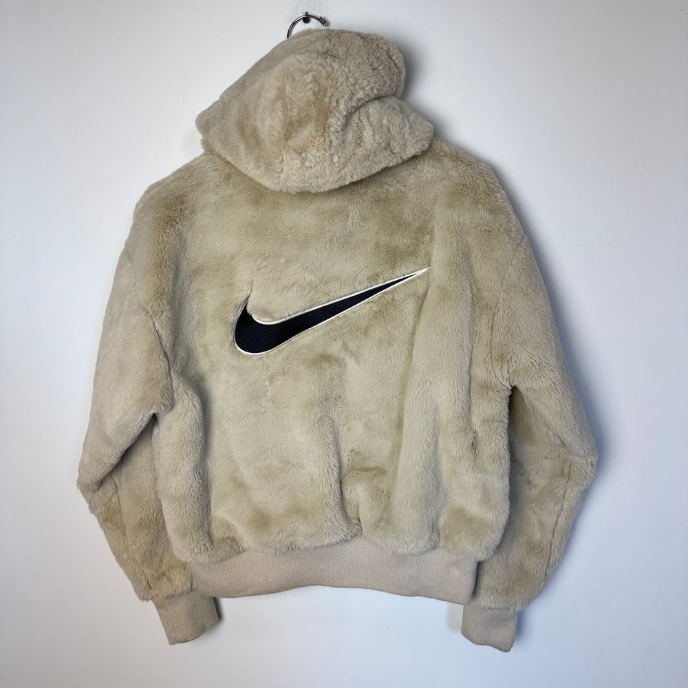 NIKE Swoosh Faux Fur Hoodie Jacket