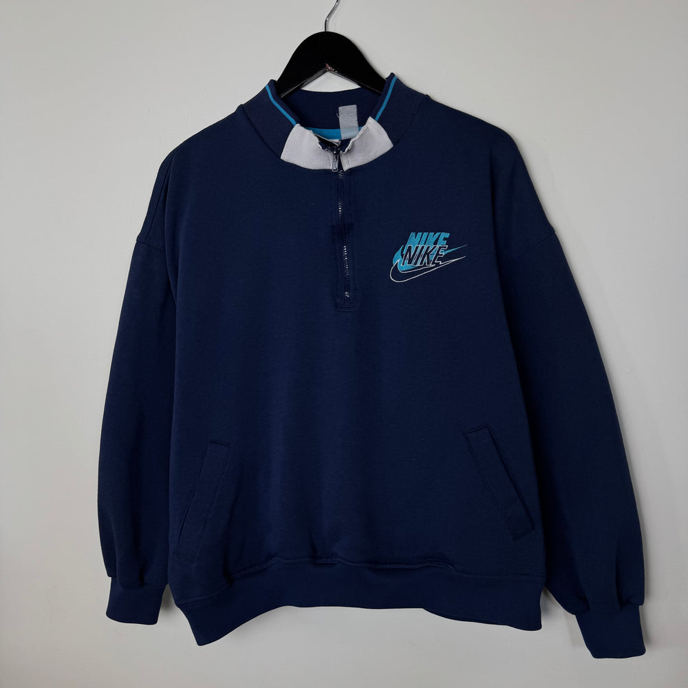 Vintage 90's NIKE Grey Tag 1/4 Zip Sweatshirt