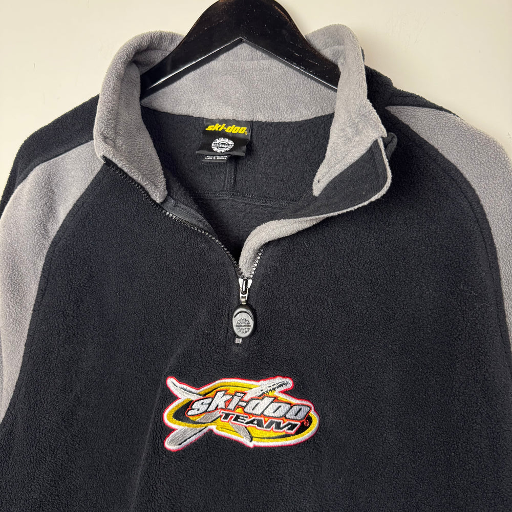 Vintage 90's SKI-DOO Bombardier Racing Fleece 1/4 Zip Sweater