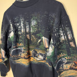 Vintage 90's CAMPING Wildlife All Over Print Sweatshirt