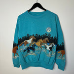 Vintage 90's Wild Horses WILDLIFE Sweatshirt