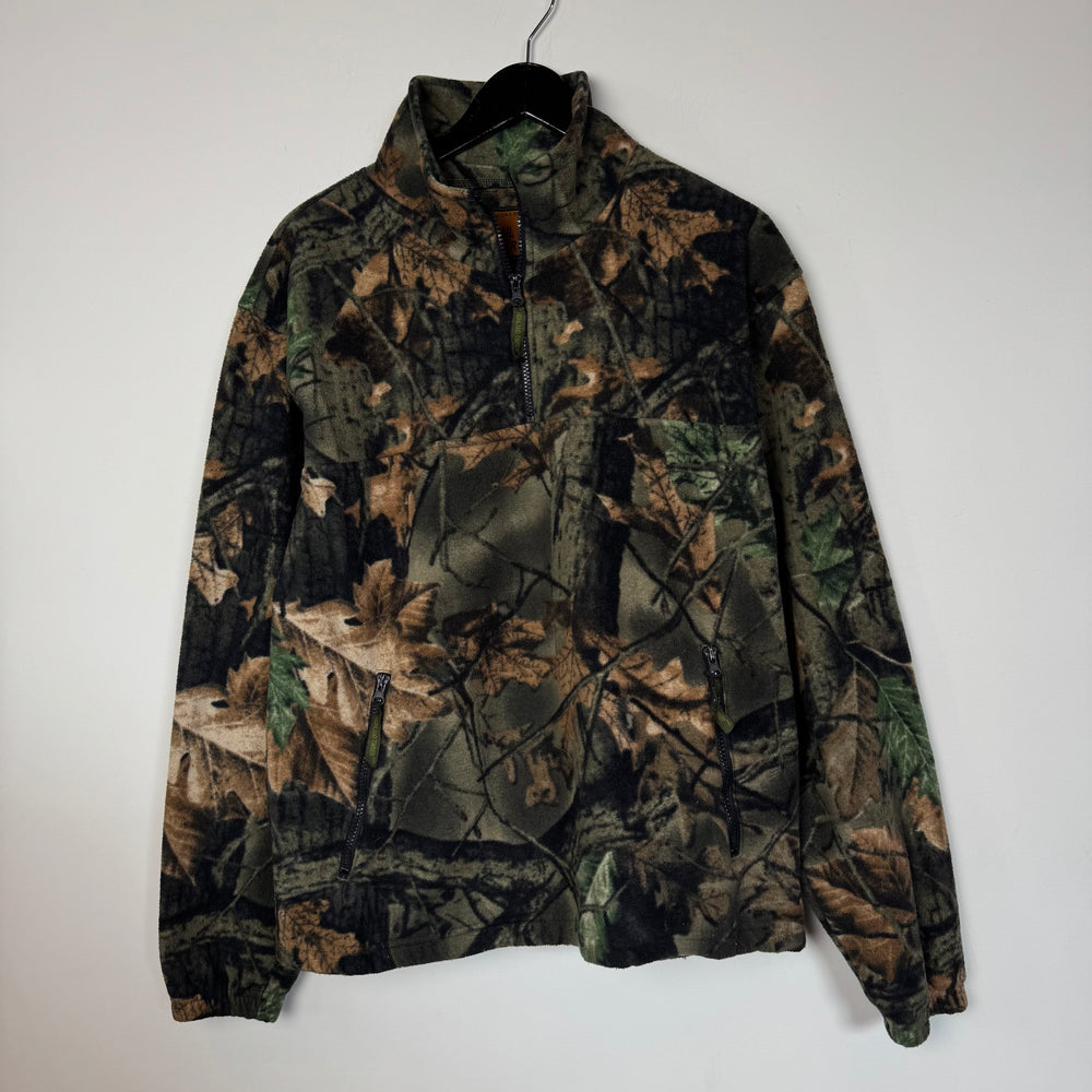 Vintage REAL TREE Camo Fleece 1/4 Zip Sweater