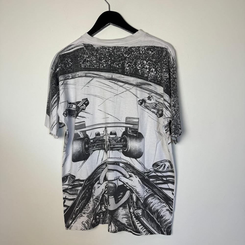 Rare Vintage 90's FORMULA ONE Racing F1 All Over Print Tshirt