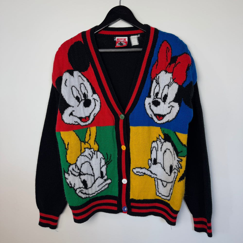 Vintage 90's DISNEY Characters Knit Cardigan Sweater