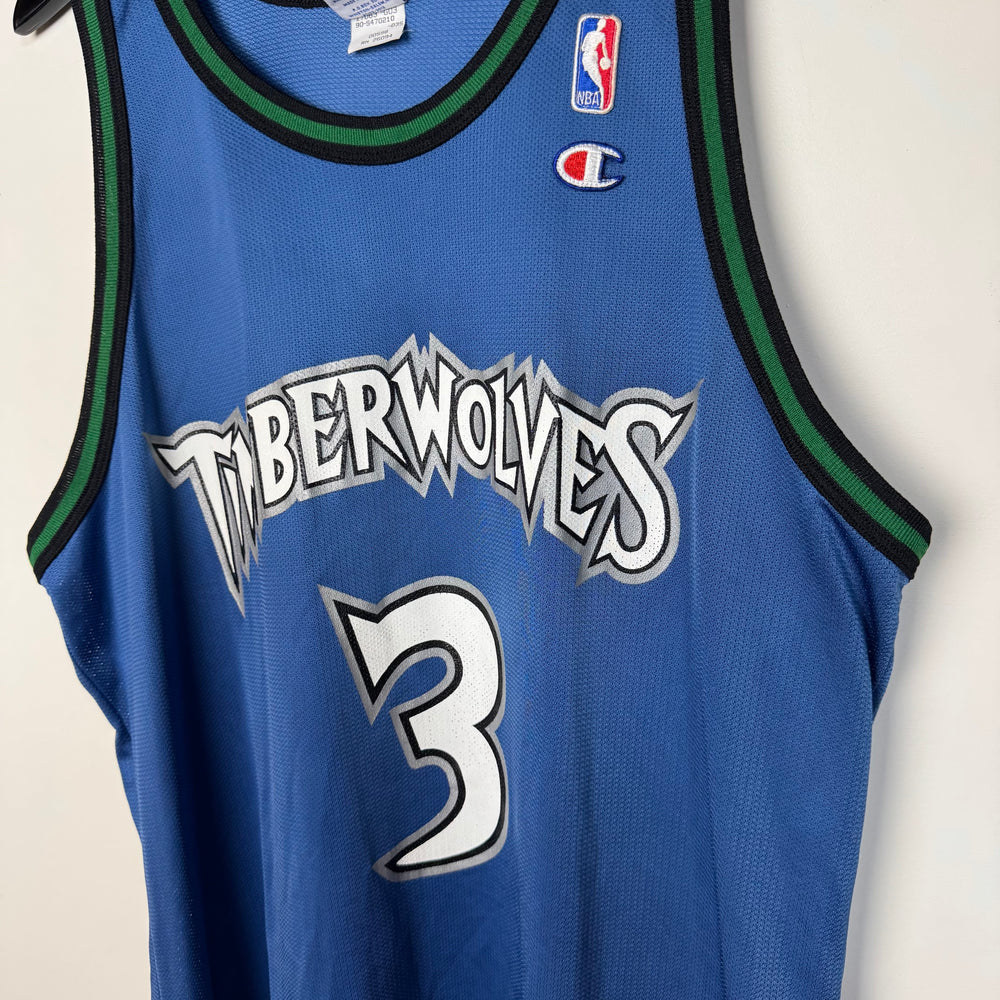 Vintage 90's NBA Minnesota TIMBERWOLVES Marbury Champion Jersey