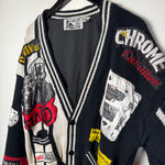 Vintage 90's FRONTLINE Chrome Cavalier Knit Cardigan Sweater
