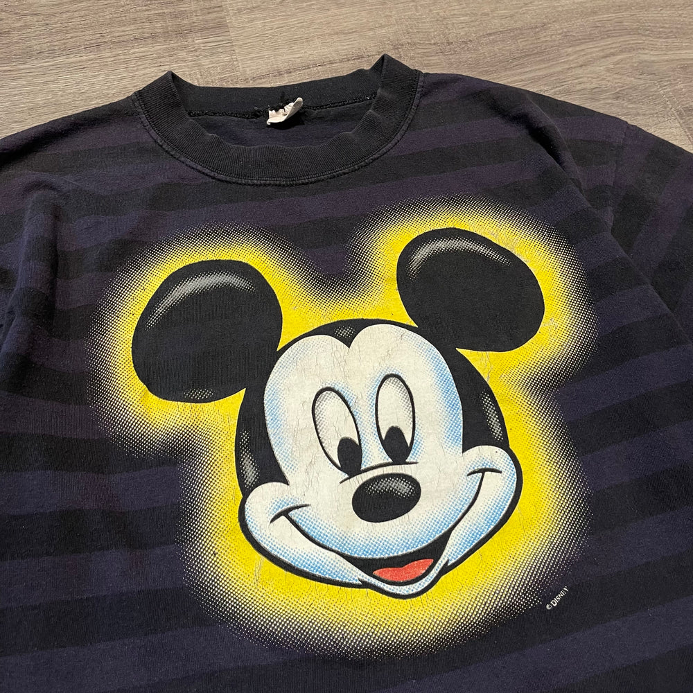 Vintage 90's DISNEY Mickey Mouse Striped Tshirt
