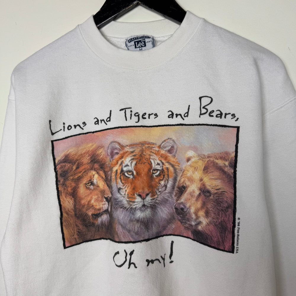 Vintage 90's WILDLIFE Lions and Tigers and Bears Sweatshirt