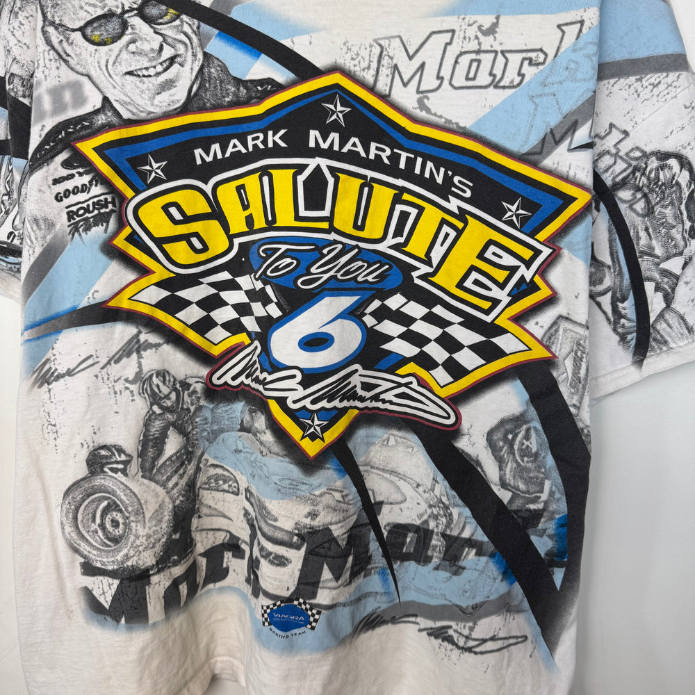 Vintage NASCAR Racing Mark Martin All Over Print Tshirt