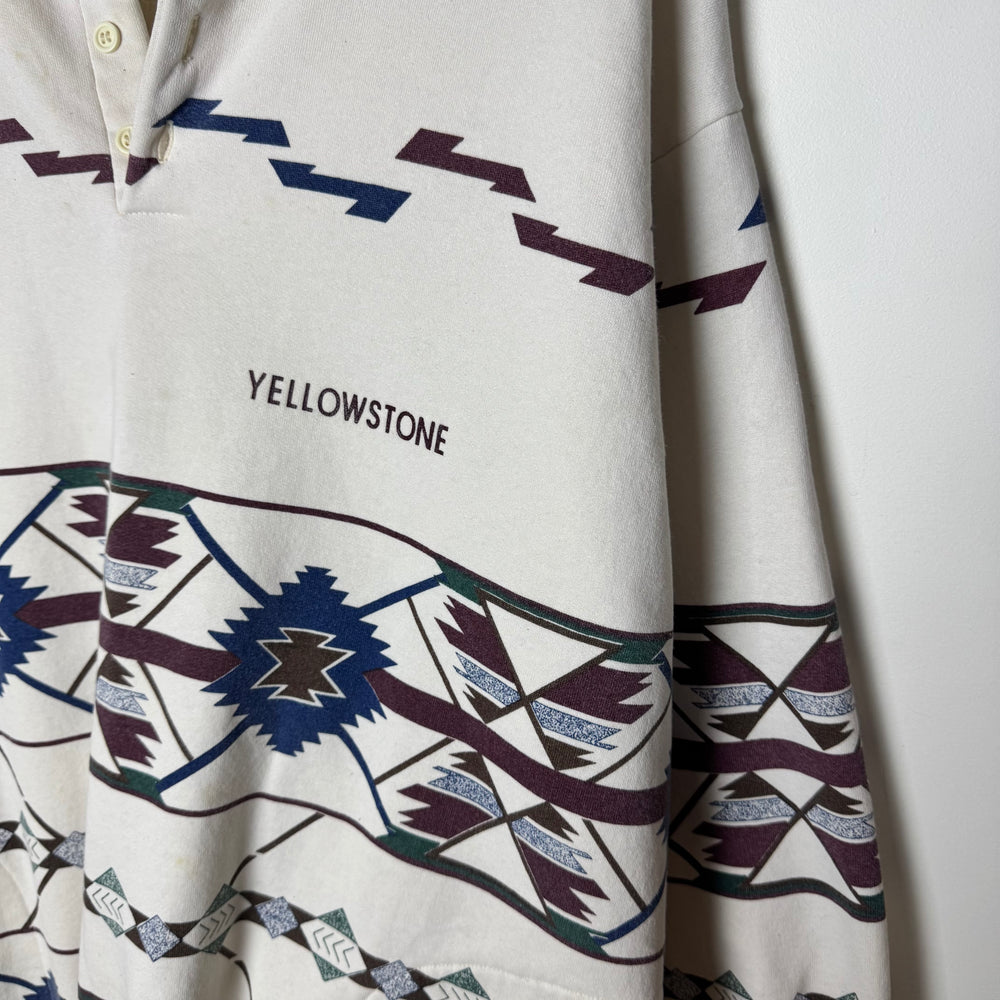 Vintage 90's YELLOWSTONE National Park Henley Sweatshirt