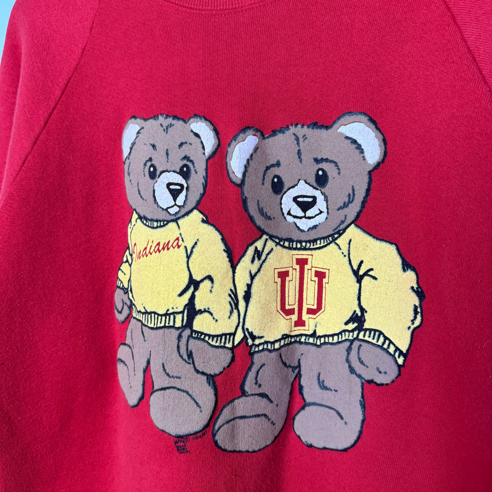 Vintage 90's INDIANA University Teddy Bear Varsity Sweatshirt