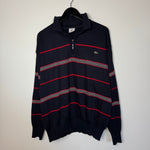 Vintage 90's LACOSTE Striped 1/4 Zip Sweater