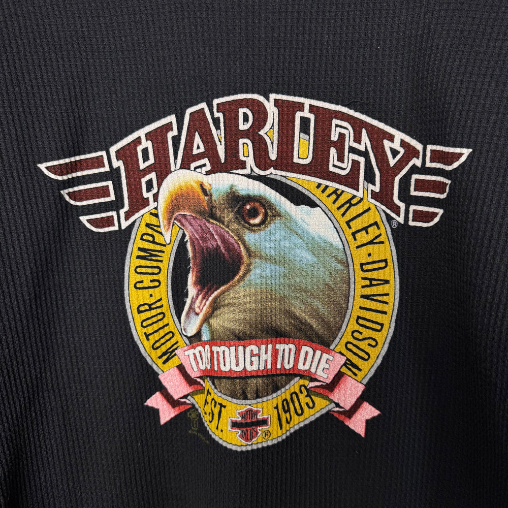 Vintage 1980's HARLEY DAVIDSON Thermal Sweatshirt